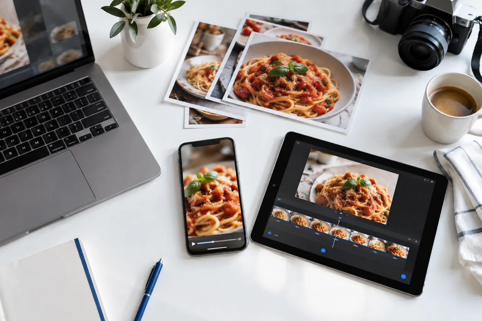 Images and video prepared for a restaurant marketing campaign